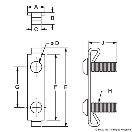 3351 - 10 Series Double End Fastener Clip