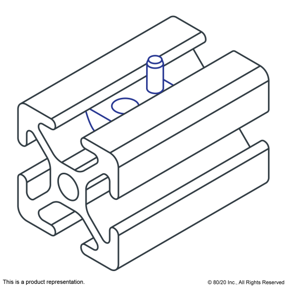 3376 - 1/4-20 Roll-In T-Nut with Flex Handle