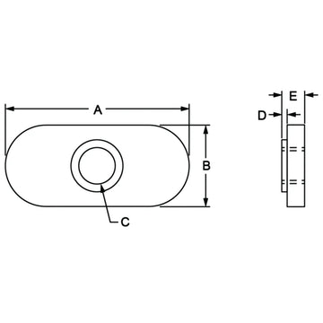 3382 - 1/4-20 Slide-in Economy T-Nut - Centered Thread - 0