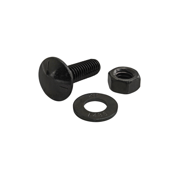 3474 -  Bolt Assembly: 5/16-18 x 1.000" Black Slide-In Flanged Economy T-Slot Stud with Washer and Hex Nut - Black Zinc