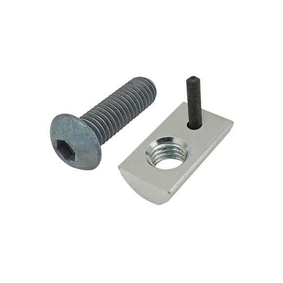 75-3455 -  Bolt Assembly: M8 x 25.00mm Blue BHSCS with Roll-In T-Nut with Flex Handle - Bright Zinc