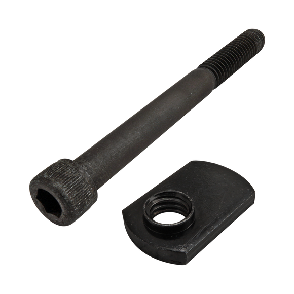 3431 -  Bolt Assembly: 5/16-18 x 3.25â Black SHCS and Slide-In Economy T-Nut - Offset Thread - Black Zinc