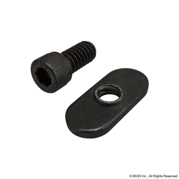 3491 (3062 + 3382) Bolt Assembly: 1/4-20 x .500" Black SHCS and Slide-In Economy T-Nut - Centered Thread - Black Zinc
