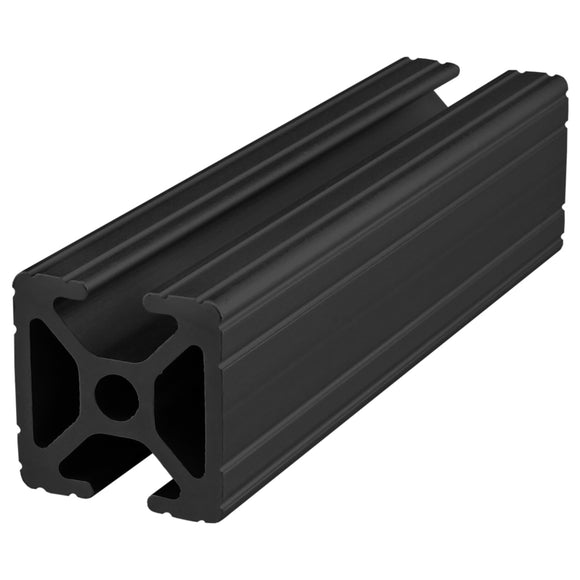 1004-242-BLACK-FB -  1" X 1" BI-OPP T-SLOT EXT 242" BAR FL BLK ANOD