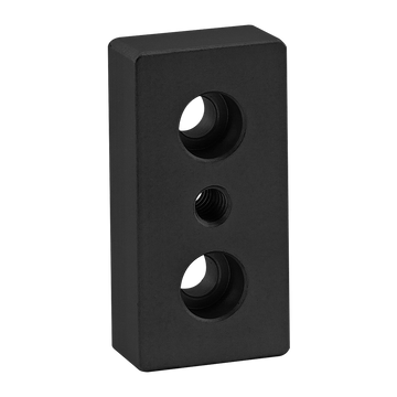 2128-BLACK -  10 Series 3 Hole - Center Tap Base Plate: 1.00" x 2.00" with 1/4-20 Tap