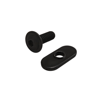 3384 -  Bolt Assembly: 1/4-20 x .750" Black FBHSCS and Slide-In Economy T-Nut - Centered Thread - Black Zinc