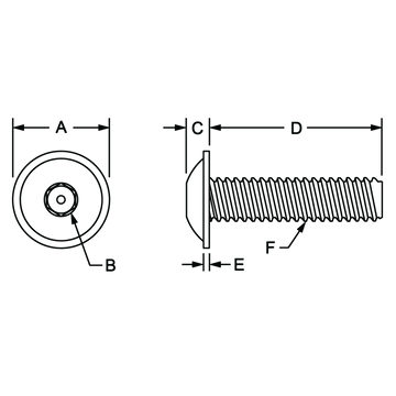 3603 - 1/4-20 x .500" Flanged Button Head Socket Cap Screw (FBHSCS) - 0