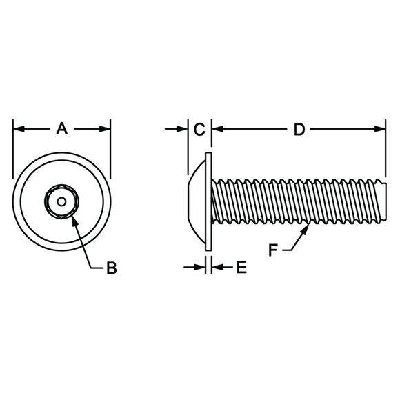 3603 - 1/4-20 x .500" Flanged Button Head Socket Cap Screw (FBHSCS)