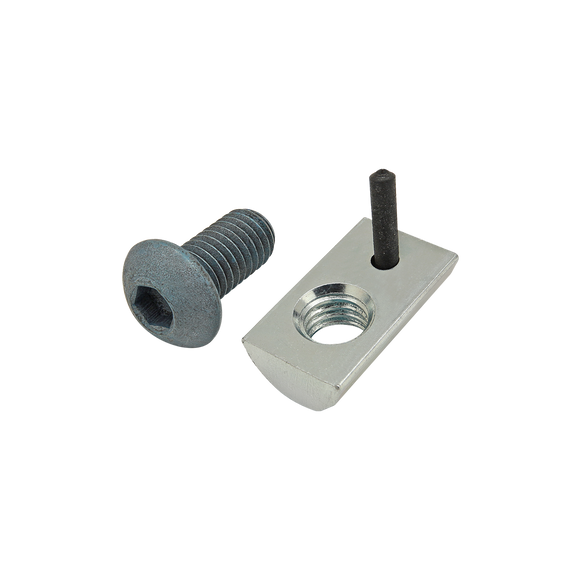 75-3453 -  Bolt Assembly: M8 x 16.00mm Blue BHSCS with Roll-In T-Nut with Flex Handle - Bright Zinc
