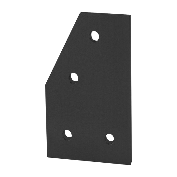 40-4361-BLACK -  40 Series 4 Hole - 60 Degree Angled Flat Plate