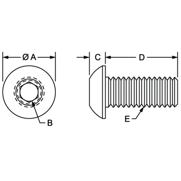 3815 M8 x 20.00mm Button Head Socket Cap Screw (BHSCS) - 0
