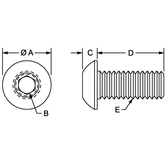 3815 M8 x 20.00mm Button Head Socket Cap Screw (BHSCS)