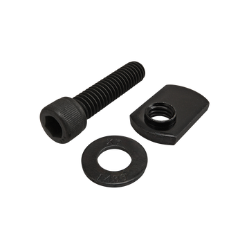 3421 -  Bolt Assembly: 5/16-18 x 1.300" Black SHCS with Washer and Slide-In Economy T-Nut - Offset Thread - Black Zinc