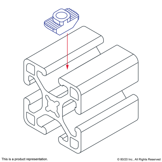 3931 - 15 & 40 Series M6 Standard Drop-in T-Nut