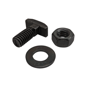 3476 -  Bolt Assembly: 5/16-18 x .750" Black Drop-In T-Slot Stud with Washer and Hex Nut - Black Zinc
