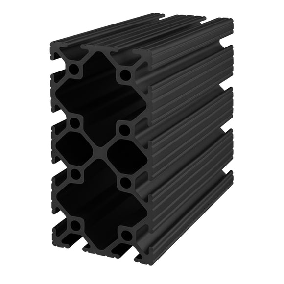2040-120-BLACK-FB -  2" X 4" T-SLOT EXT 120" BAR FULL BLACKANODIZE