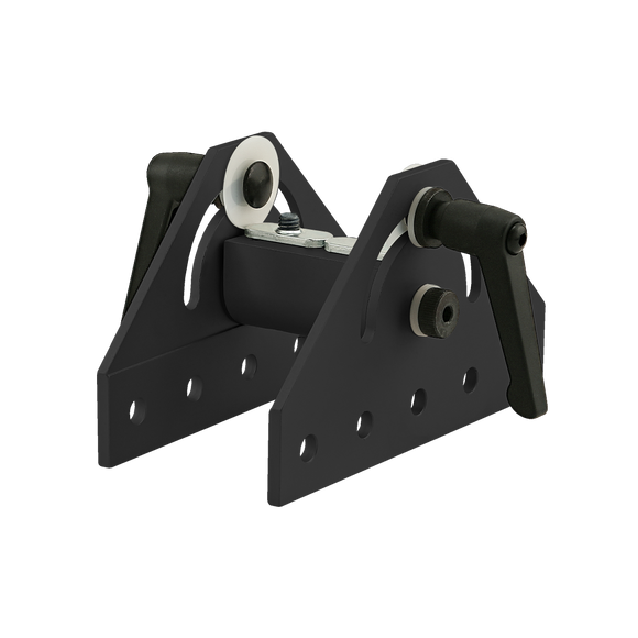 25-4055-BLACK -  25 Series 180 Degree Wide Double Pivot Bracket Assembly with "L" Handle
