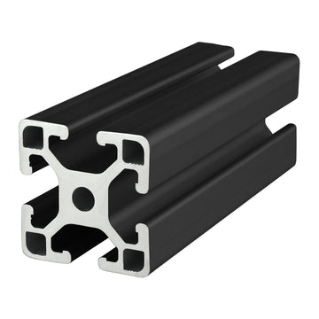 40-4040-LITE-BLACK-3M -  40mm X 40mm LITE T-SLOTTED EXTRUSION BLACK ANODIZE
