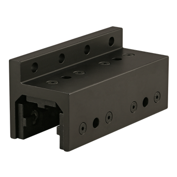 6531-BLACK -  15 Series 3 Slot Mount - Single Flange Long High-Cycle Linear Bearing with Brake Holes