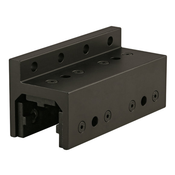 6531-BLACK -  15 Series 3 Slot Mount - Single Flange Long High-Cycle Linear Bearing with Brake Holes