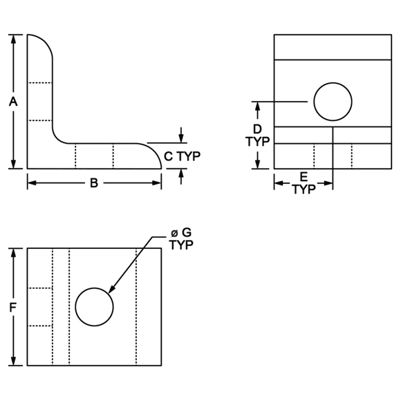 40-4302 - 40 Series 2 Hole Inside - Corner Bracket