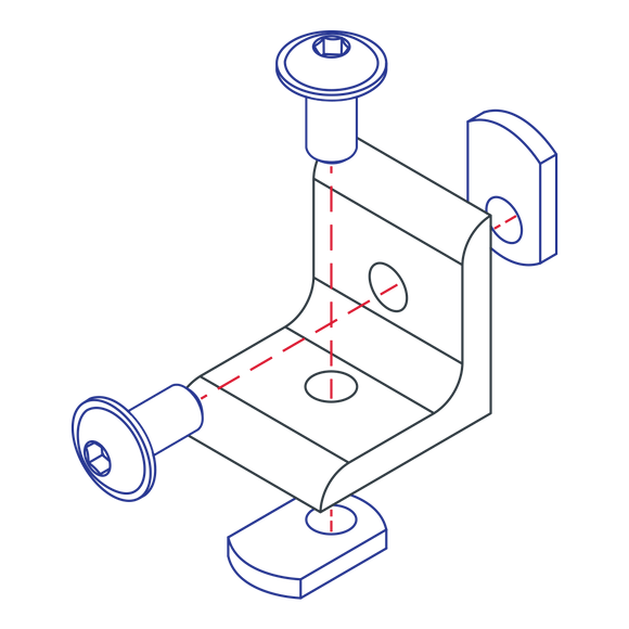 40-4302 - 40 Series 2 Hole Inside - Corner Bracket