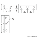 4015 - 10 Series 6 Hole - Wide 3x3 Inside Corner Bracket-3