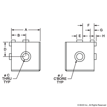 4042 - 10 Series 3 Way - Squared Corner Connector - 0