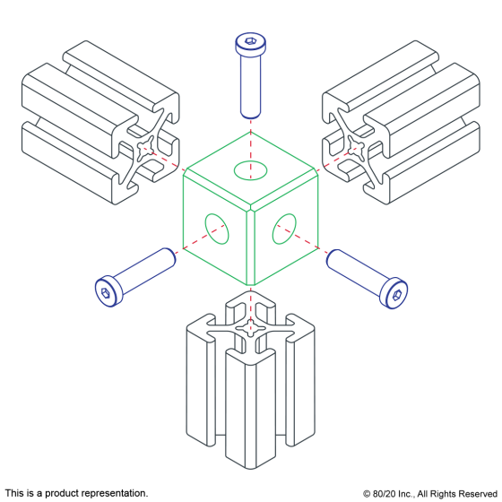 4042 - 10 Series 3 Way - Squared Corner Connector