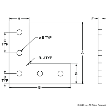 4081 - 10 Series 5 Hole - "L" Flat Plate - 0