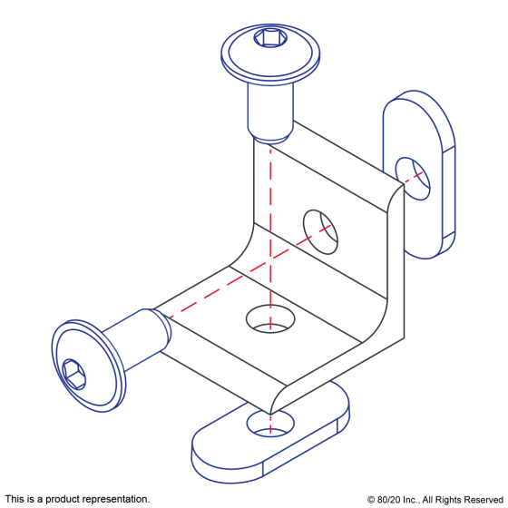 4108 - 10 Series 2 Hole - Lite Inside Corner Bracket