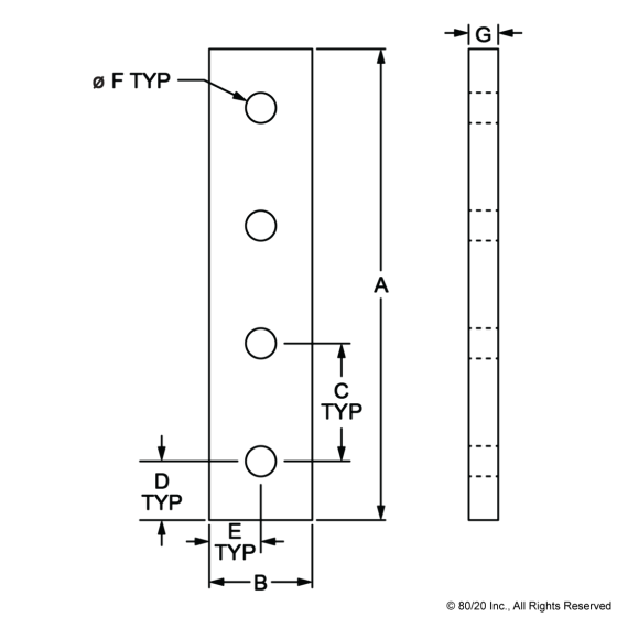 4117 - 10 Series 4 Hole - Straight Flat Plate