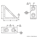 4136 - 10 Series 4 Hole - Tall Gusseted Inside Corner Bracket-2