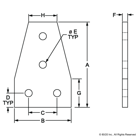 4141 - 10 Series 4 Hole - Tee Flat Plate