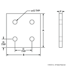 4167 - 10 Series 4 Hole - Square Flat Plate-2