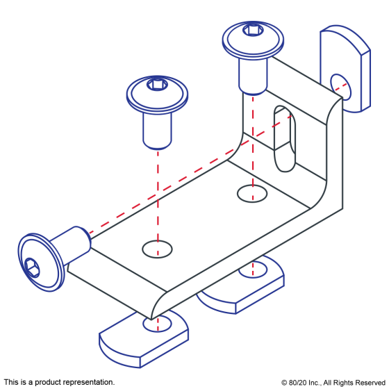 4250 - 10 Series 3 Hole - Slotted Inside Corner Bracket