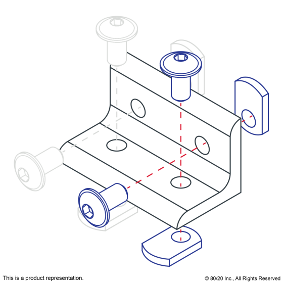 4303 - 15 Series 4 Hole - Wide Inside Corner Bracket