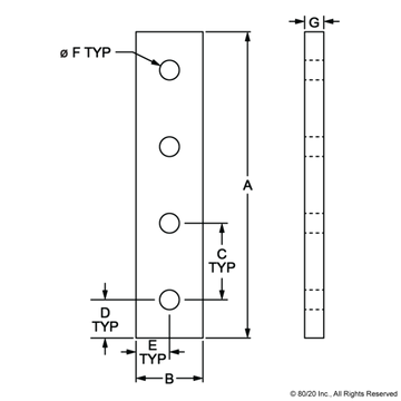 4305 - 15 Series & Ready Tube 4 Hole - Straight Flat Plate - 0