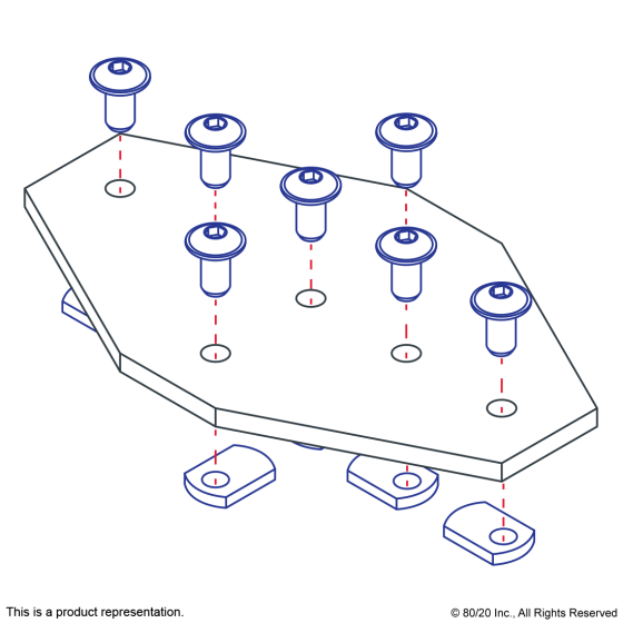 4335 - 15 Series & Ready Tube 7 Hole - Cross Flat Plate