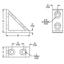 4336-BLACK - 15 Series 4 Hole - Tall Gusseted Inside Corner Bracket-2