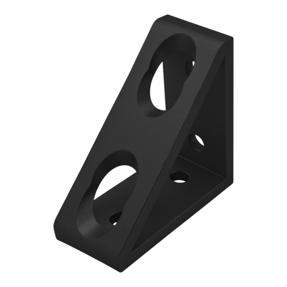 4336-BLACK - 15 Series 4 Hole - Tall Gusseted Inside Corner Bracket