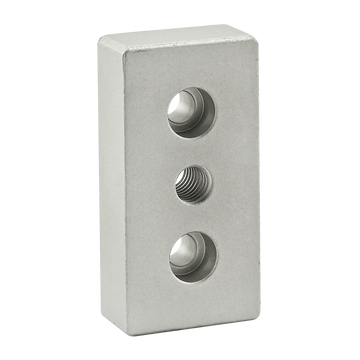 2138 -  15 Series 3 Hole - Center Tap Base Plate: 1.50&rdquo; x 3.00&rdquo; with 7/16-14 Tap