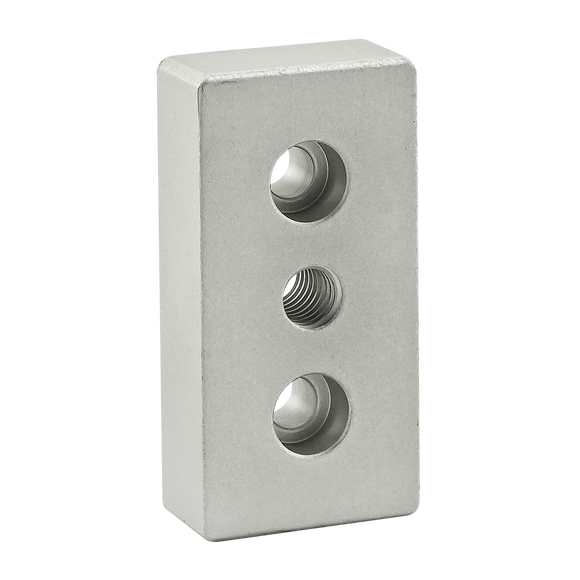 2138 -  15 Series 3 Hole - Center Tap Base Plate: 1.50&rdquo; x 3.00&rdquo; with 7/16-14 Tap