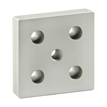 40-2140 -  40 Series 5 Hole - Center Tap Base Plate - 80mm x 80mm with M12 Tap