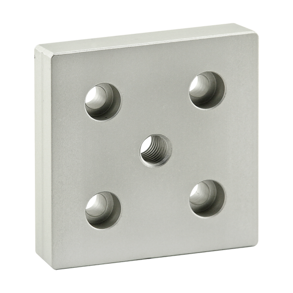 40-2140 -  40 Series 5 Hole - Center Tap Base Plate - 80mm x 80mm with M12 Tap
