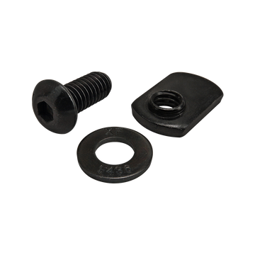 3439 -  Bolt Assembly: 5/16-18 x .750" Black BHSCS with Washer and Slide-In Economy T-Nut - Offset Thread - Black Zinc