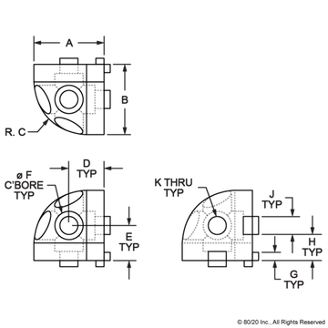 4441 - 15 Series 3 Way - Rounded Corner Connector - 0
