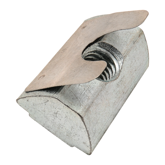 13033 -  M6 Tall Self-Aligning Roll-in T-Nut with Spring Leaf