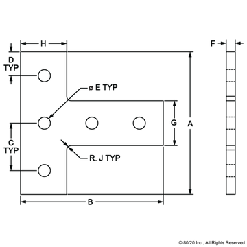 4480 - 15 Series 5 Hole - "T" Flat Plate - 0