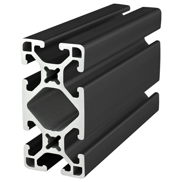 1530-LS-BLACK-242 -  1.5" X 3" LITE SMOOTHT-SLOTTED EXT 242" BAR BLACK ANODIZE